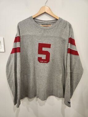 Vintage Point Zero Sweater Mens M Y2K Skater Streetwear Varsity No 5 Embroidered